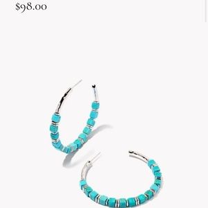 Ember Silver Hoop Earrings in Variegated Turquoise Magnesite